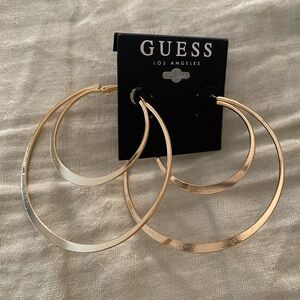 GUESS Double Hoop Gold Earrings